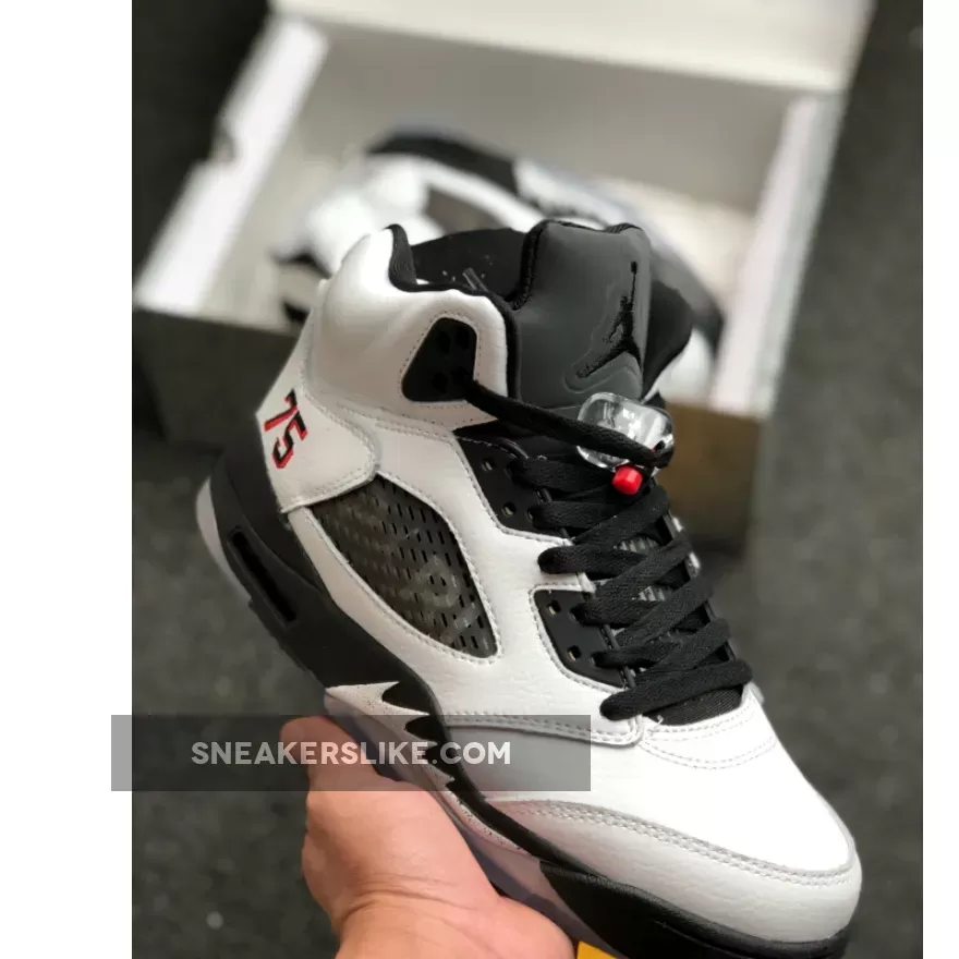 Air Jordan 5 'PSG' White/Black - jordan 5 psg white