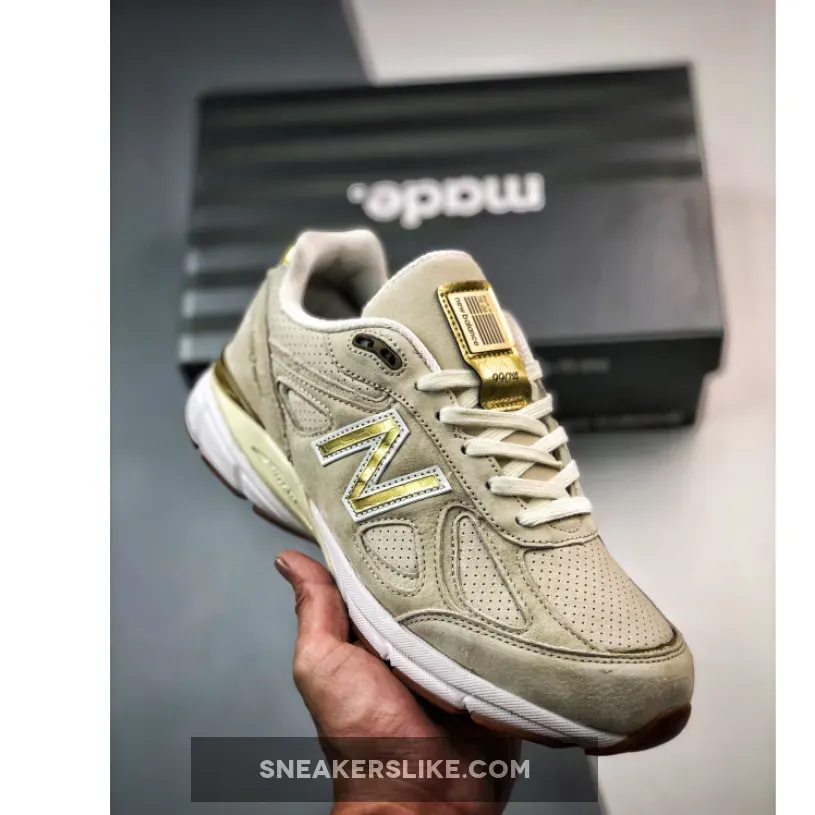 New Balance 990v4 Angora White/Gold M990AG4 / new balance 990 angora