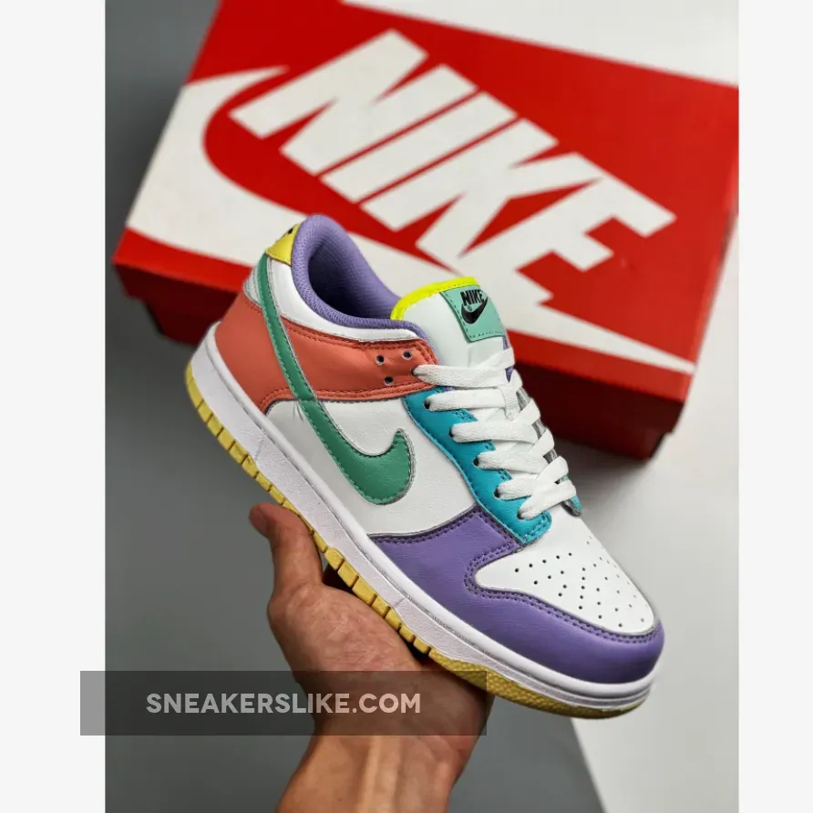 Nike Dunk Low SE 'Easter' White/Green Glow-Sunset Pulse Nike Candy Dunk