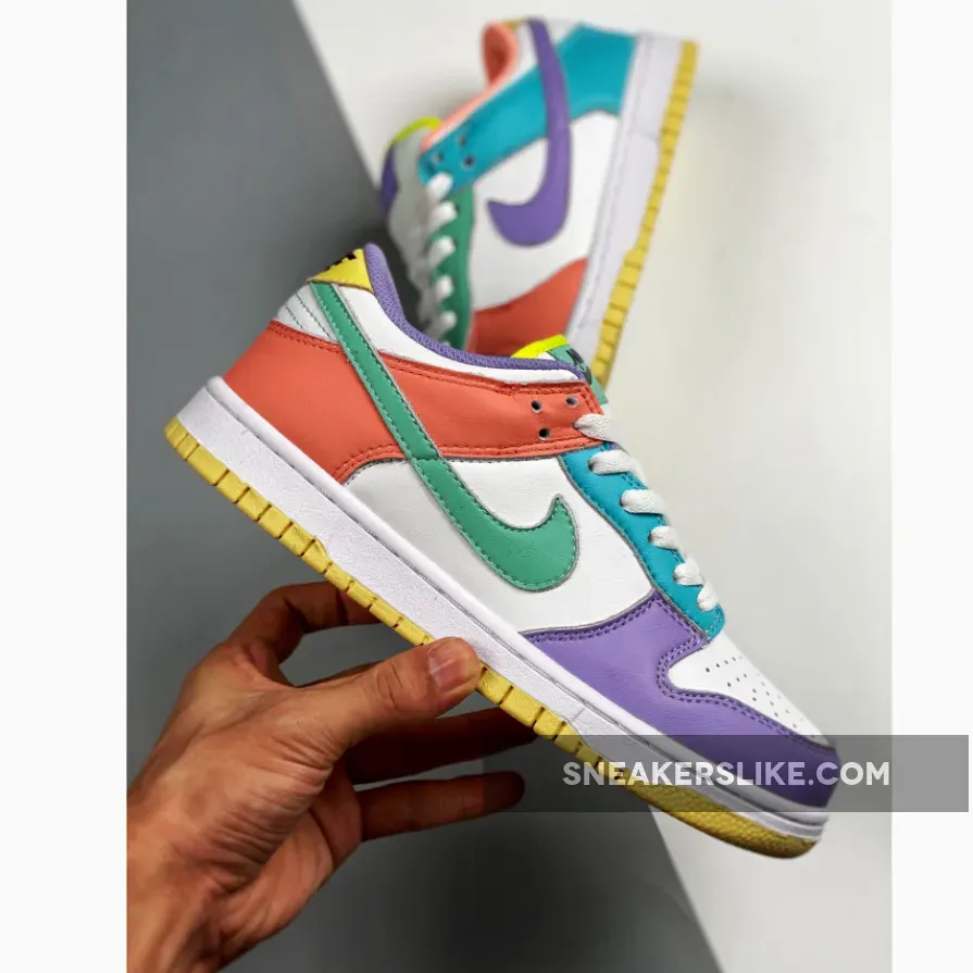 Nike Dunk Low SE 'Easter' White/Green Glow-Sunset Pulse Nike Candy Dunk