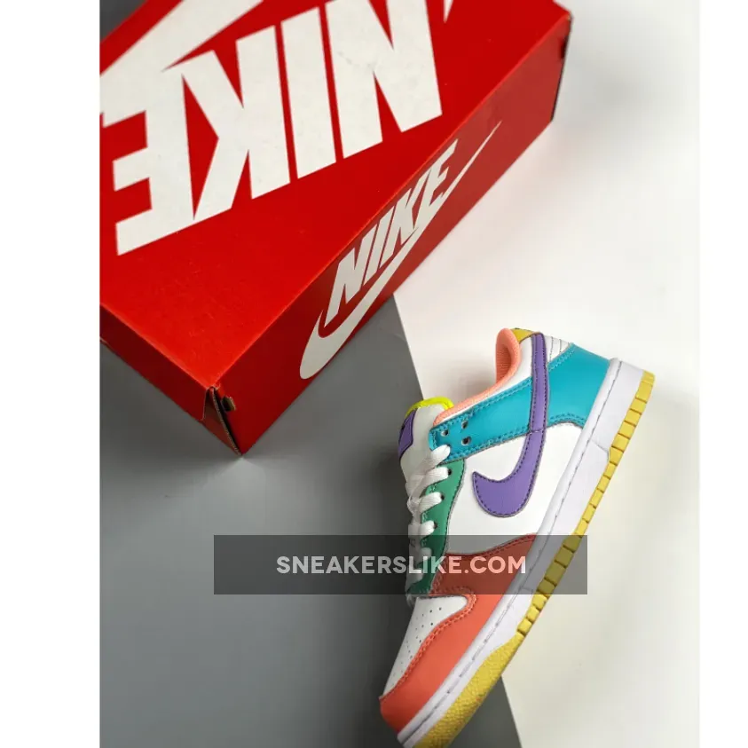Nike Dunk Low SE 'Easter' White/Green Glow-Sunset Pulse Nike Candy Dunk