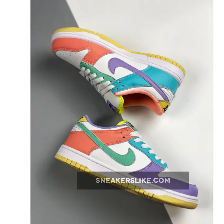 Nike Dunk Low SE 'Easter' White/Green Glow-Sunset Pulse Nike Candy Dunk