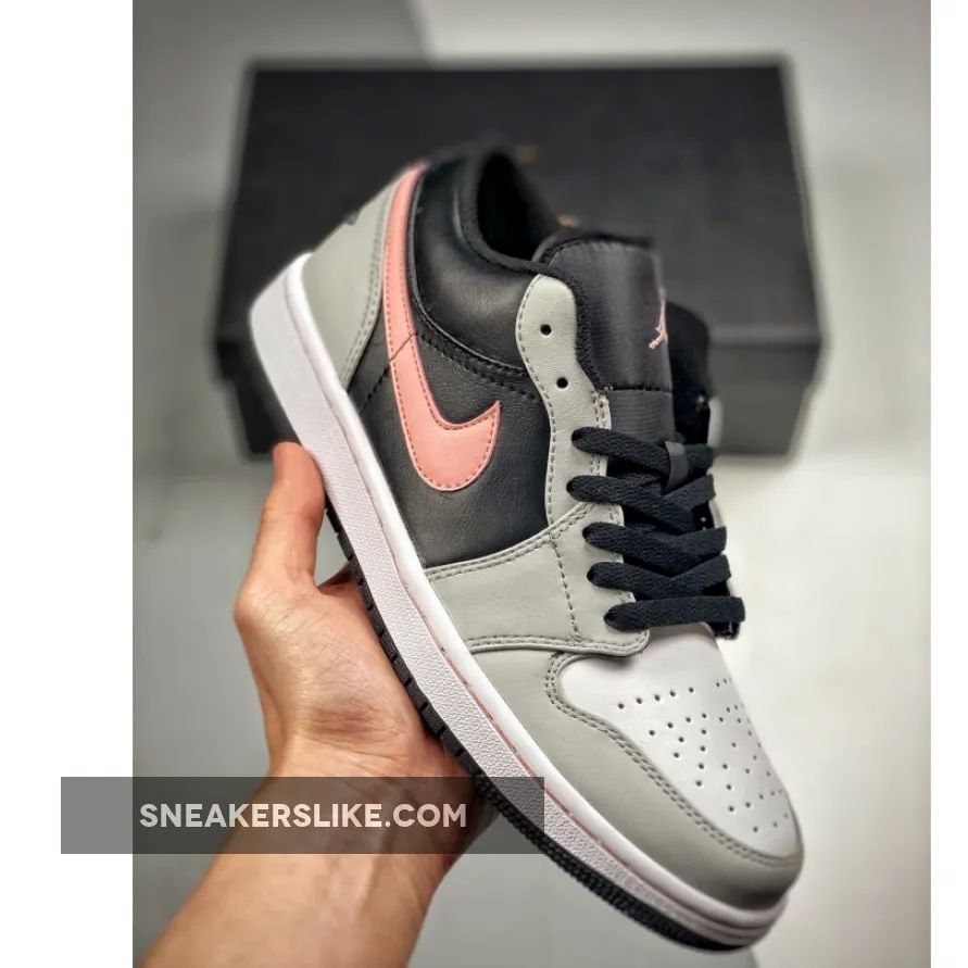 Air Jordan 1 Low Black Grey Pink 553558-062 Brand New