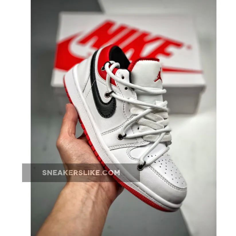 Custom Air Jordan 1 Low White University Red Black 'air jordan 1 low se - white/metallic gold-university red'
