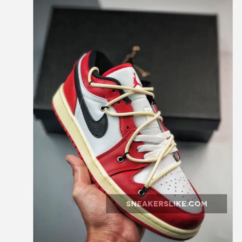 Custom Air Jordan 1 Low ‘Chicago’ Red White 'chicago jordan 1 low'