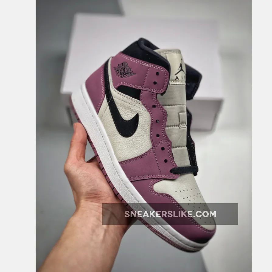 Air Jordan 1 Mid White/Berry Pink-Black DC7267-500 'dc7267 500'