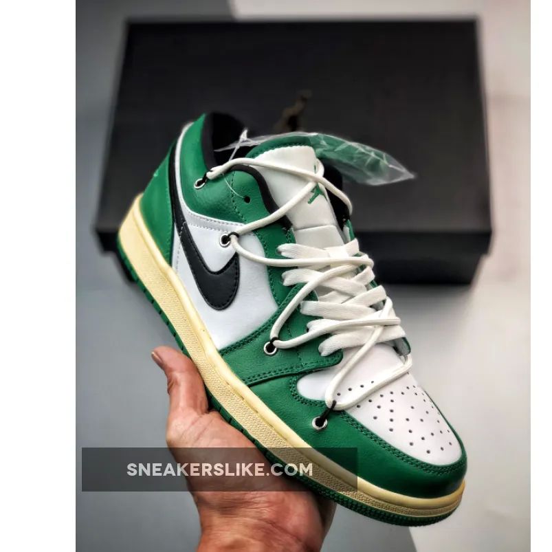 Custom Air Jordan 1 Low Pine Green White 'aj 1 low pine green'