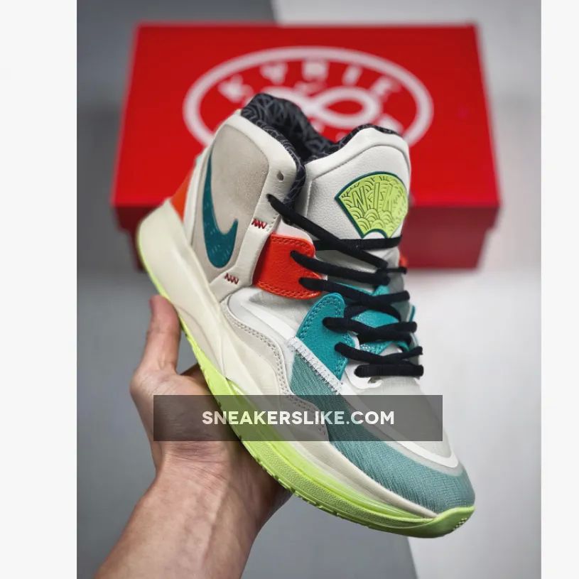 Nike Kyrie 8 White Blue Red Volt 'white and blue kyries'