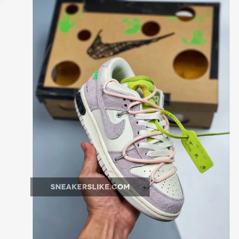 Off-White x Nike Dunk Low '12 of 50' Purple Sail 'purple and white nike dunks'