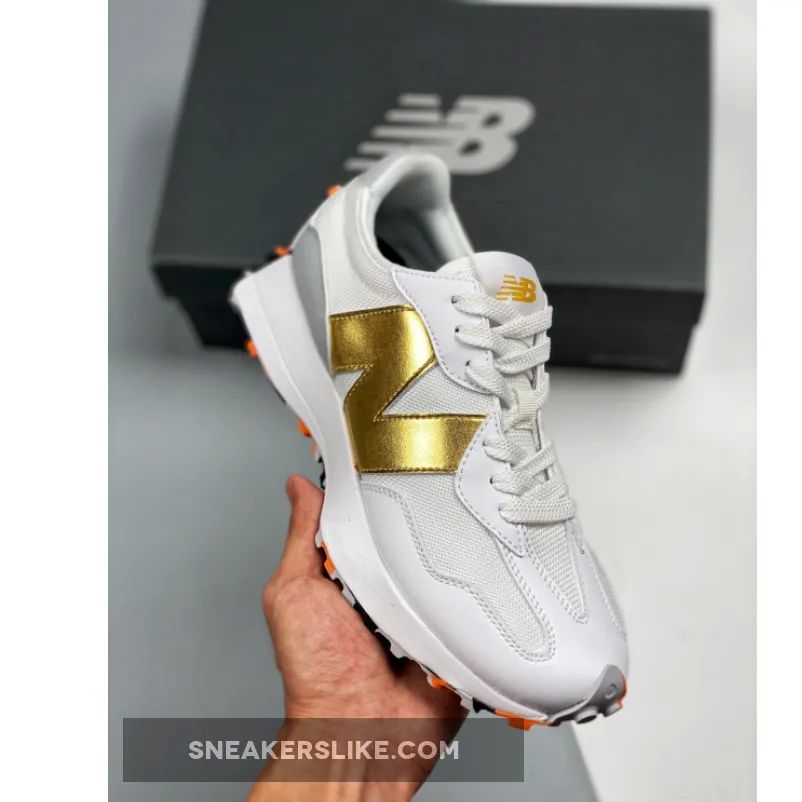New Balance 327 White Gold Grey Restock