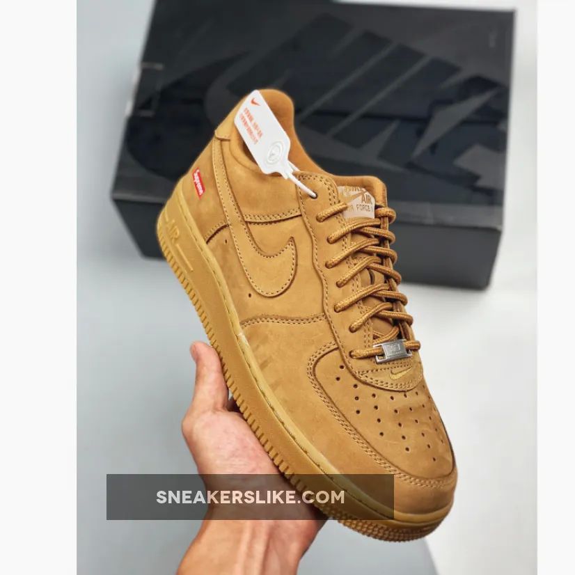 Supreme x Nike Air Force 1 Low 'Flax' 'af1 supreme wheat'