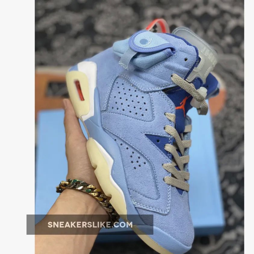Travis Scott x Air Jordan 6 'Houston Oilers' Light Blue 'blue travis scott jordan 6'