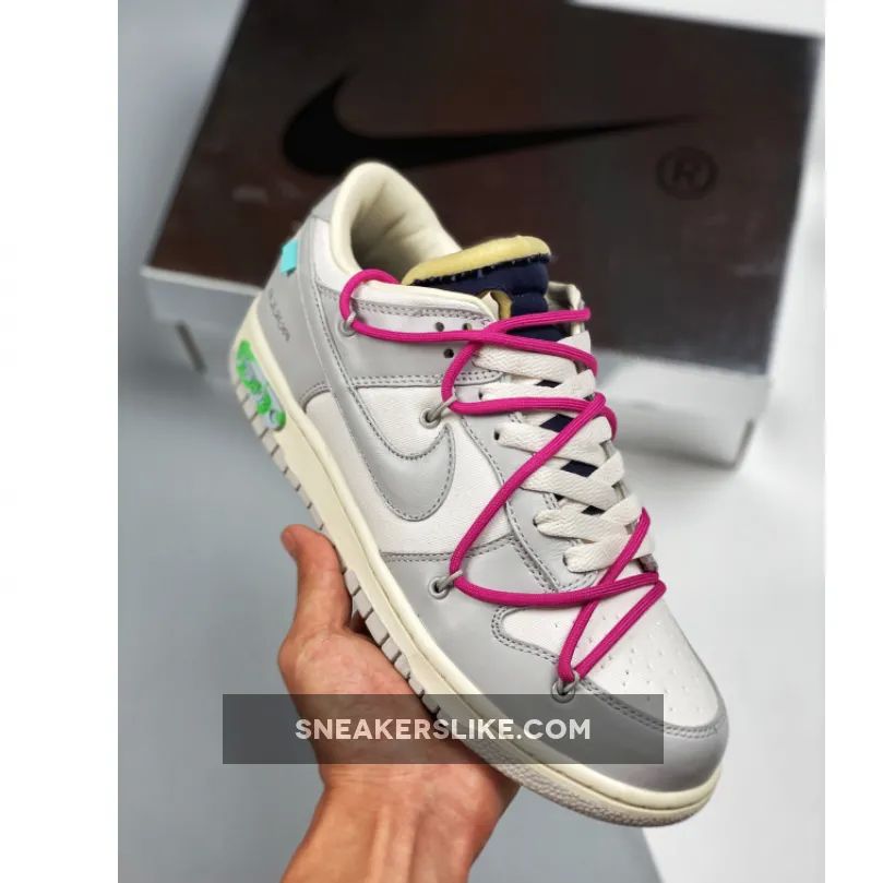 Off-White X Nike Dunk Low '30 Of 50' Sail Grey Navy New Releases