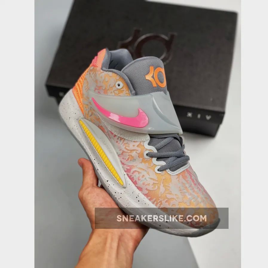 Nike KD 14 Orange Grey White 'grey kd shoes'