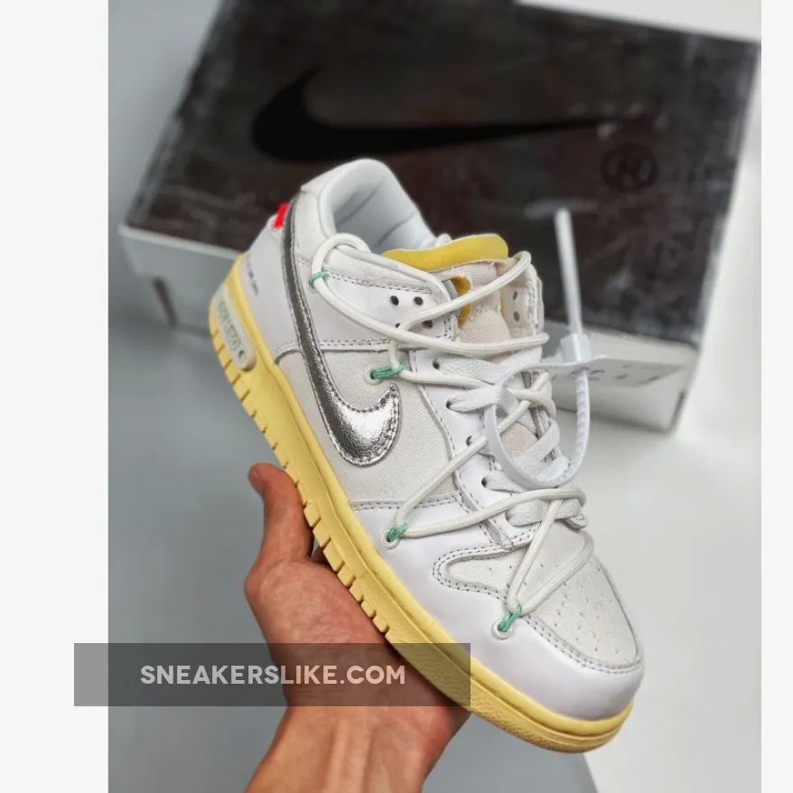 Off-White x Nike Dunk Low '01 of 50' White Silver Gum '01 of 50 off white dunks'