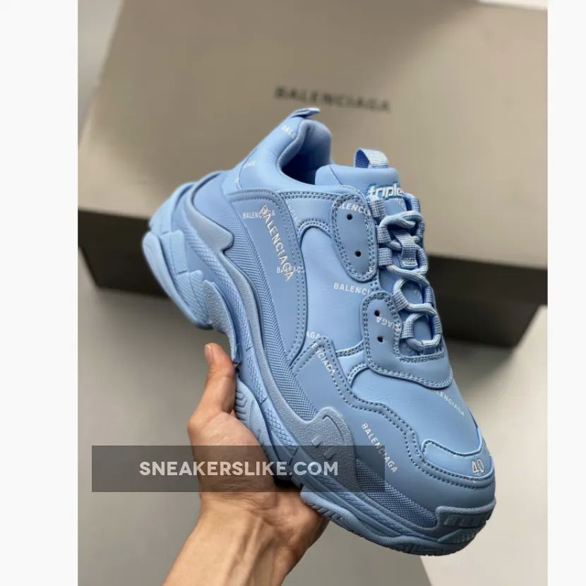Balenciaga Allover Logo Triple S Blue White 'balenciaga triple s allover logo'