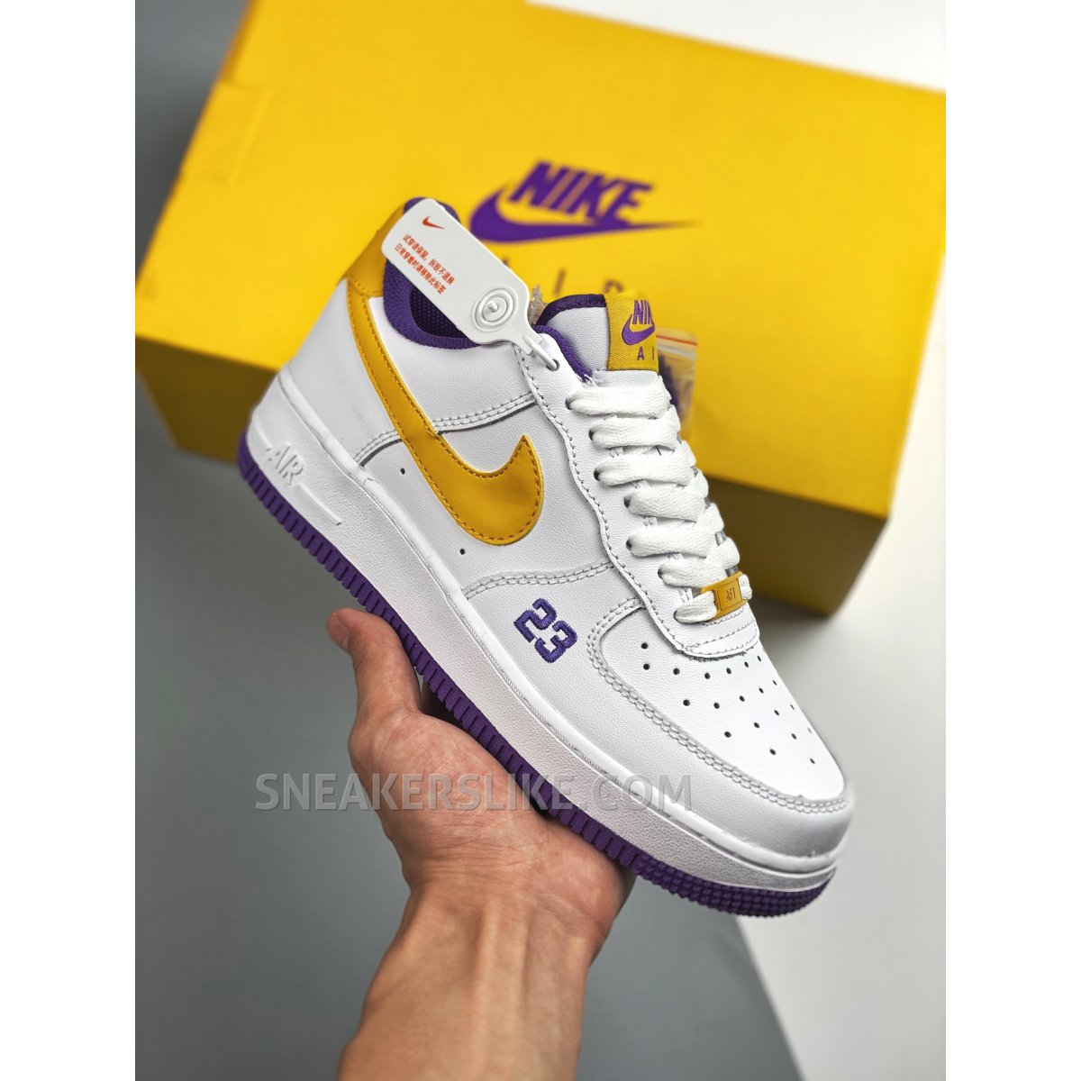 Custom Nike Air Force 1 Low ‘Lakers’ White Yellow Purple Online