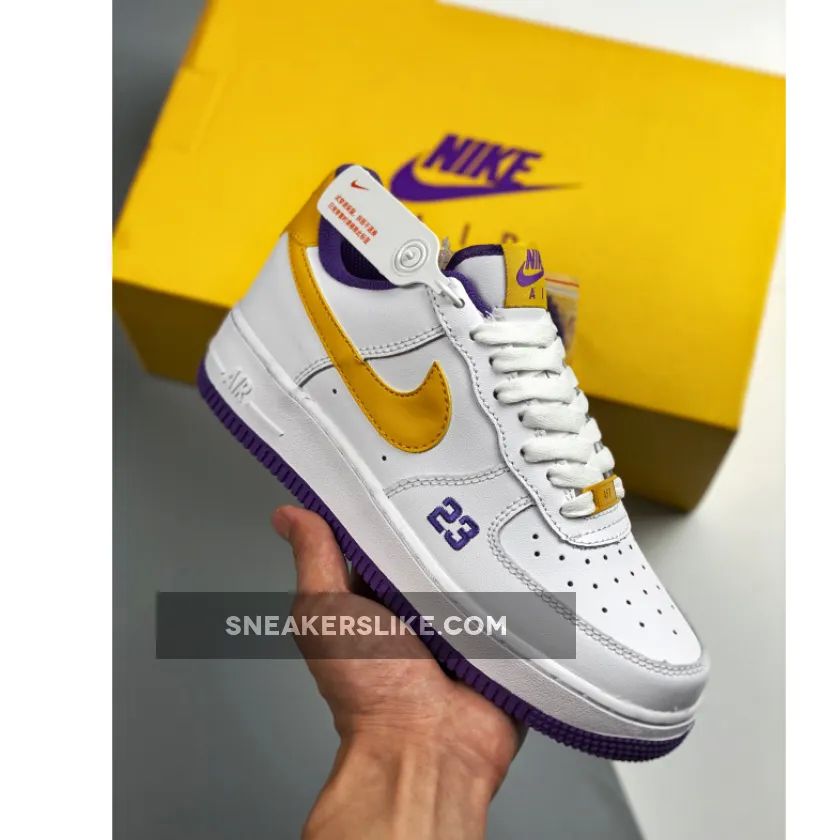 Custom Nike Air Force 1 Low ‘Lakers’ White Yellow Purple Online