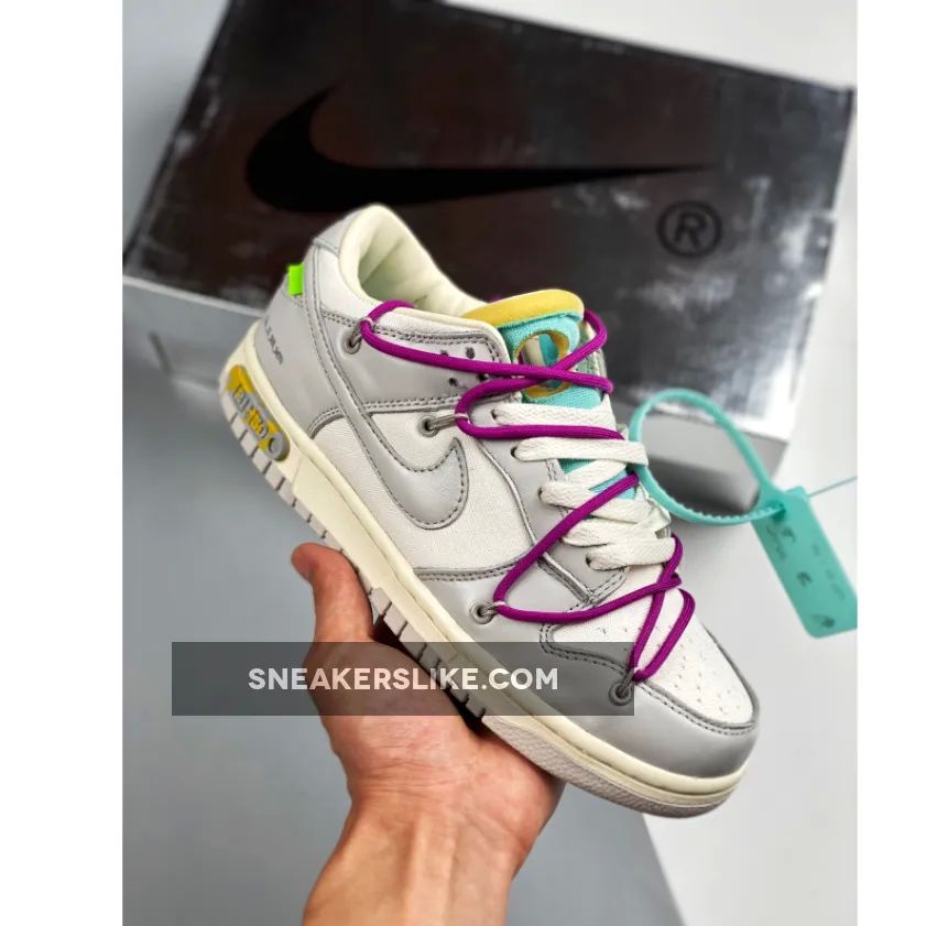 Off-White X Nike Dunk Low 'The 50' Silver White New Releases
