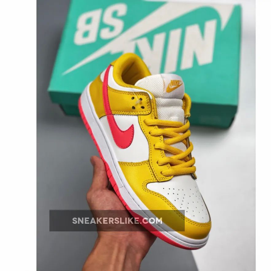 Nike Dunk Low White/Yellow-Red New Releases