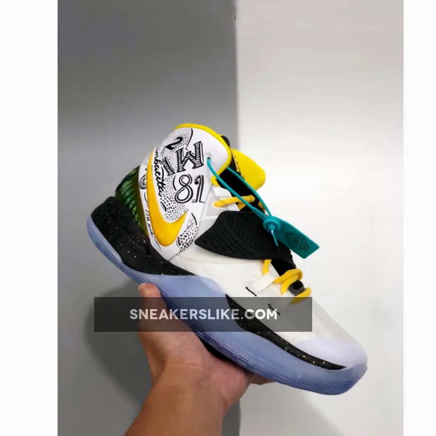 Nike Kyrie 6 White Black Yelllow Custom Restock