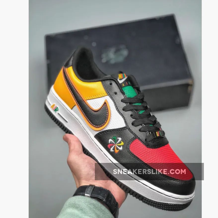 Nike Air Force 1 'Sunburst' Black White Yellow Red Online