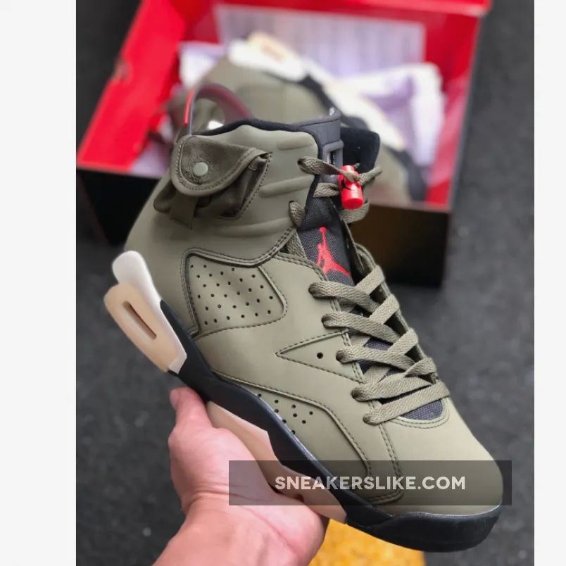 Travis Scott X Air Jordan 6 'Medium Olive' New Releases