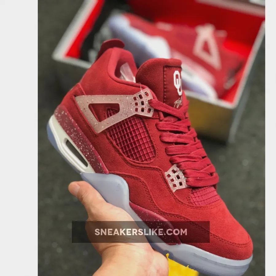 Air Jordan 4 Oklahoma Sooners PE Red Suede New Releases
