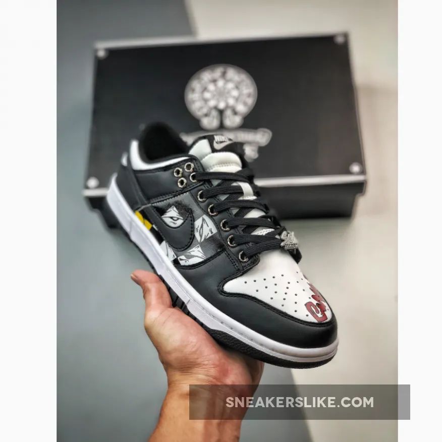 Custom Nike Dunk Low Black White New Releases