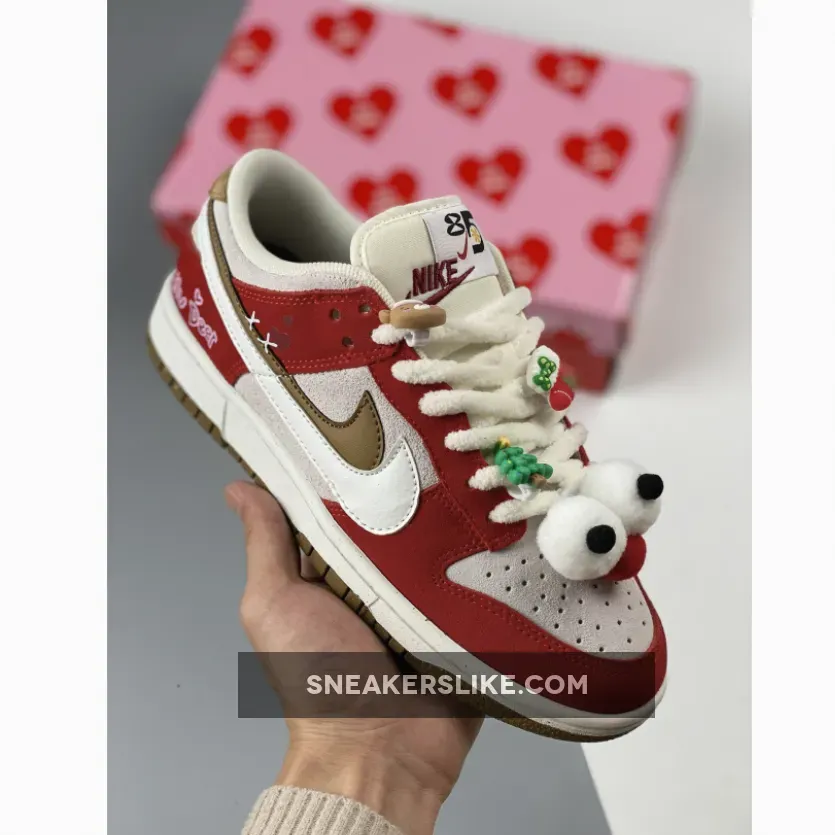 Custom Nike Dunk Low ‘Christmas’ Red White 1671349041 New Releases