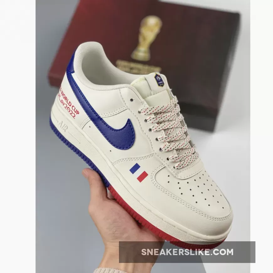 Custom Nike Air Force 1 Low ‘World Cup 2022’ White Blue Red 1671349043 Online