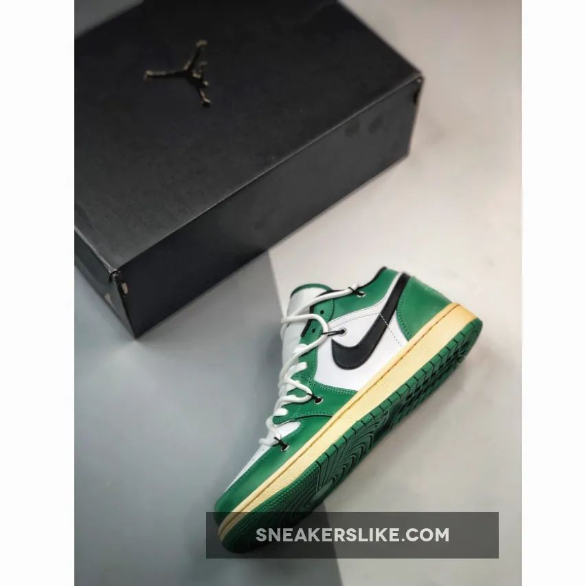 Custom Air Jordan 1 Low Pine Green White 'aj 1 low pine green'
