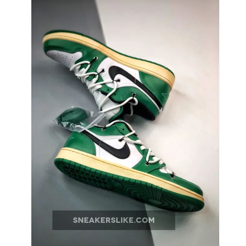 Custom Air Jordan 1 Low Pine Green White 'aj 1 low pine green'