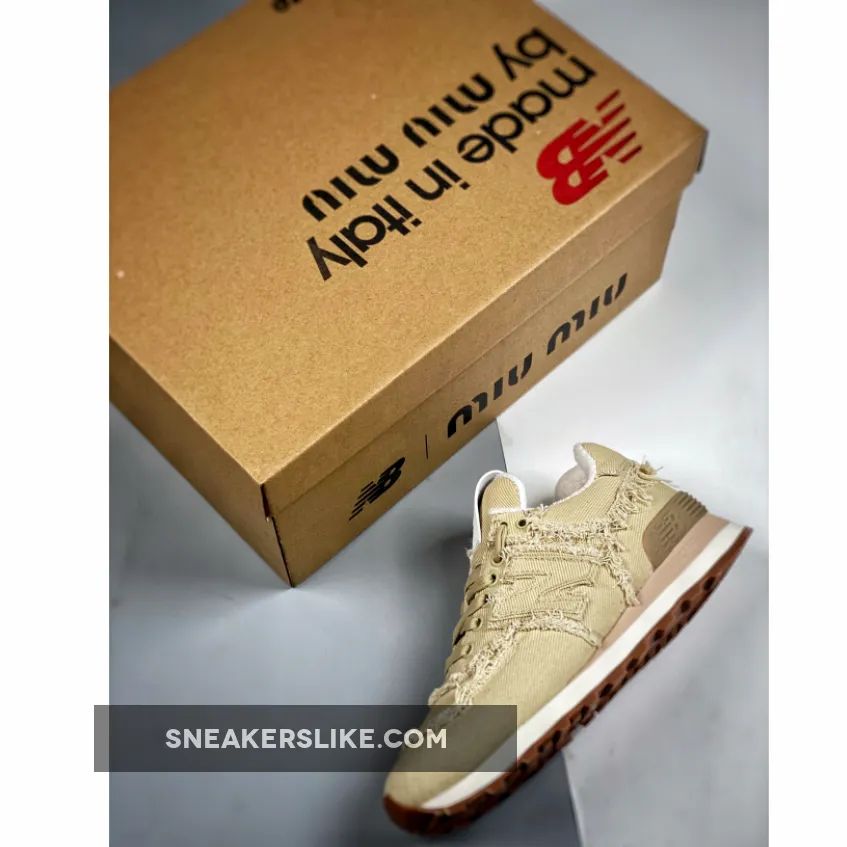Miu Miu x New Balance 574 Denim Beige 'new balance 574 with jeans'