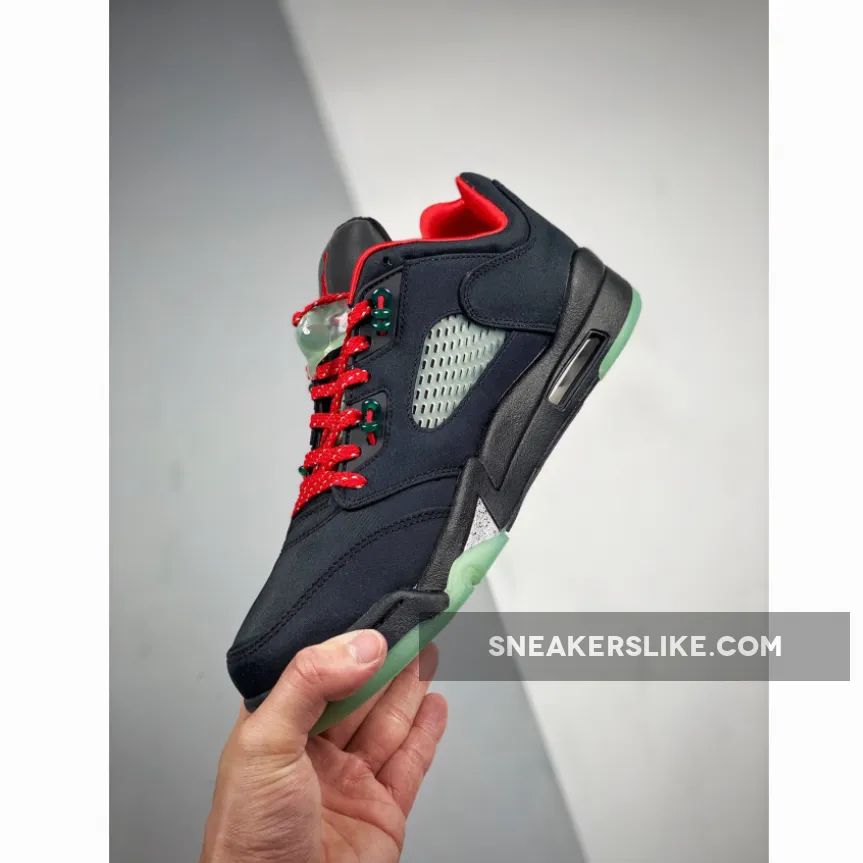 Clot x Air Jordan 5 Low Black Red Silver 'jordan 5 low black and red'