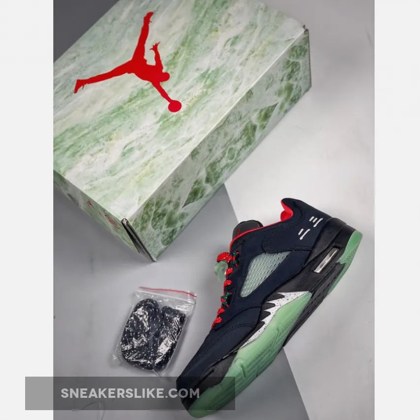 Clot x Air Jordan 5 Low Black Red Silver 'jordan 5 low black and red'