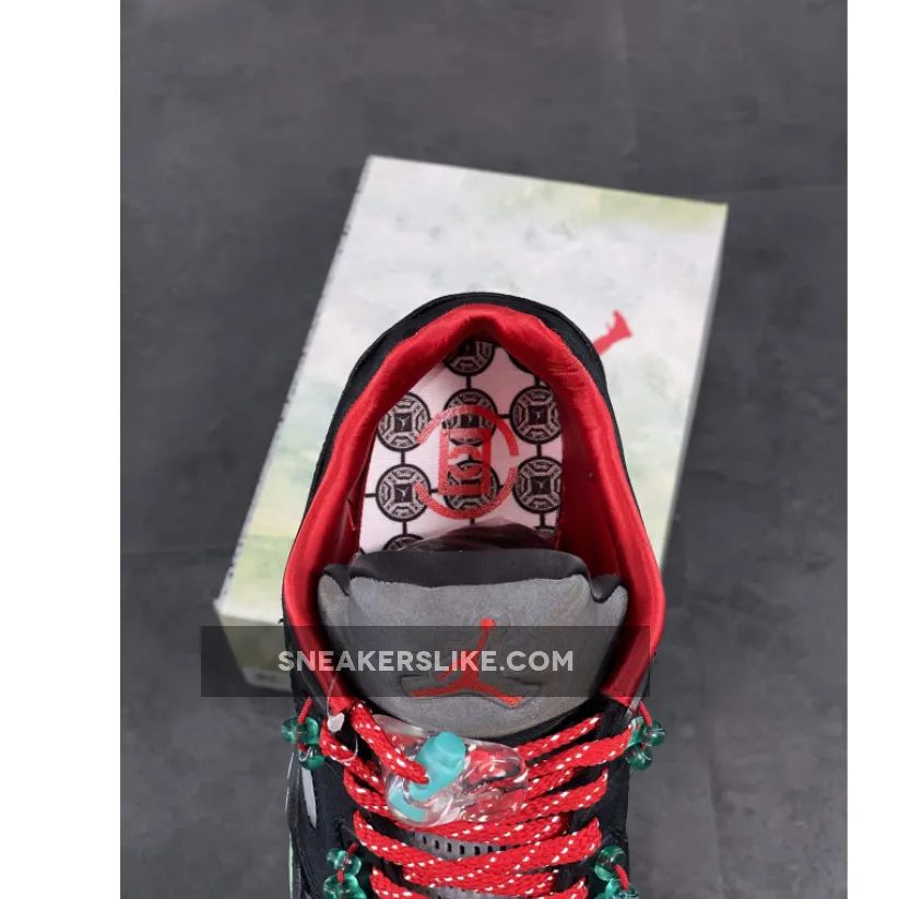 Clot x Air Jordan 5 Low Black Red Silver 'jordan 5 low black and red'