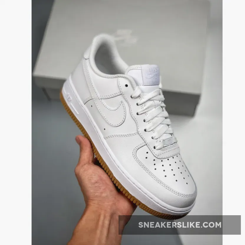 Nike Air Force 1 Low White/Gum - white air forces with gum bottoms