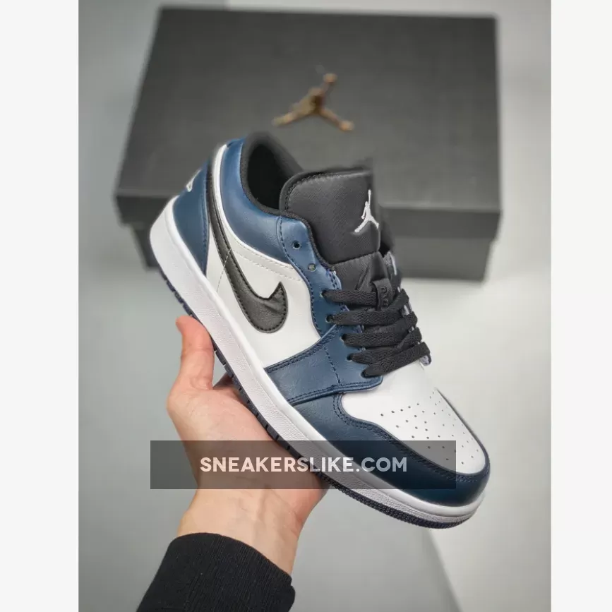 Air Jordan 1 Low White/Dark Teal-Black #air jordan 1 low dark teal