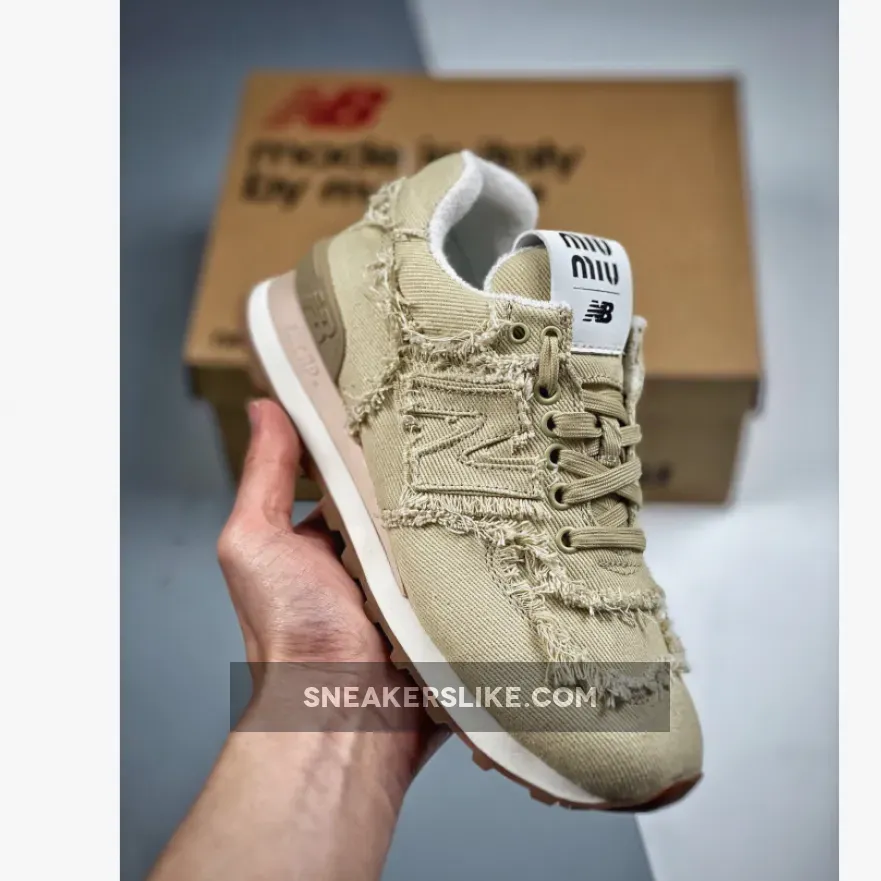 Miu Miu x New Balance 574 Denim Beige / new balance 574 with jeans