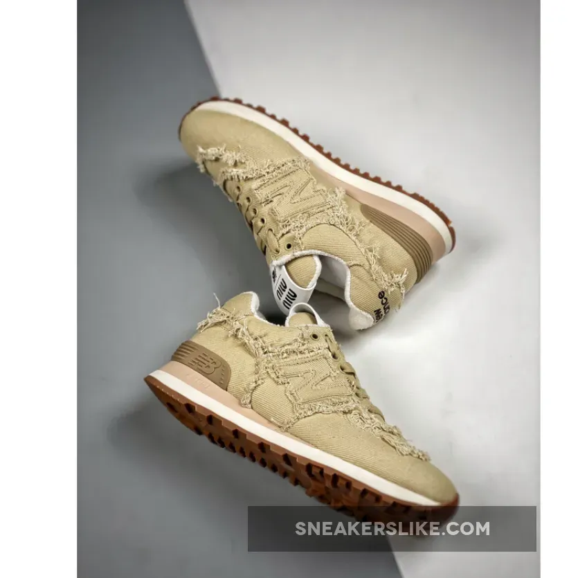 Miu Miu x New Balance 574 Denim Beige / new balance 574 with jeans