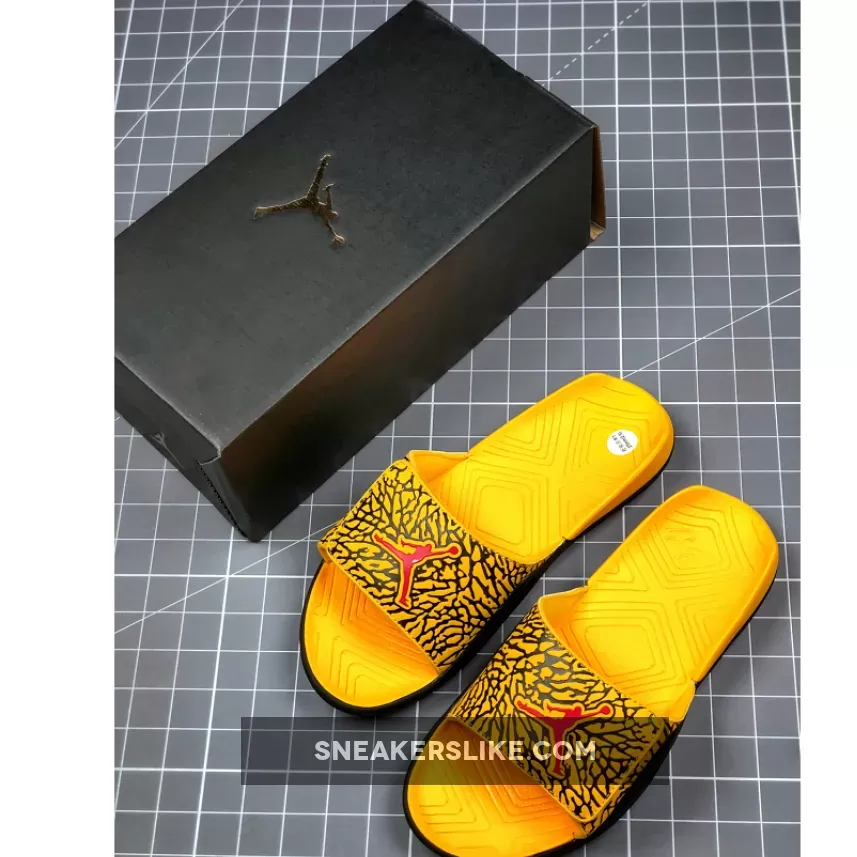 Air Jordan Hydro 7 Yellow Black Slippers BQ6290-706 New Releases
