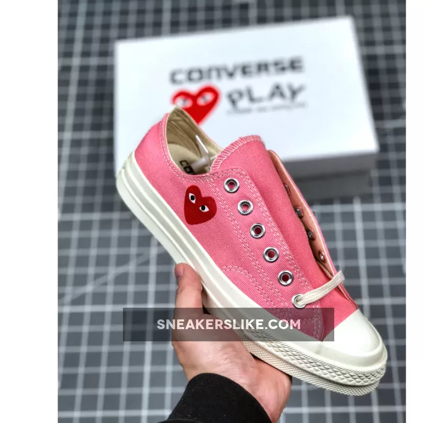 Kids Comme des Garcons Play Converse Chuck Taylor All Star 70 Low Pink 168304C #cdg converse pink low