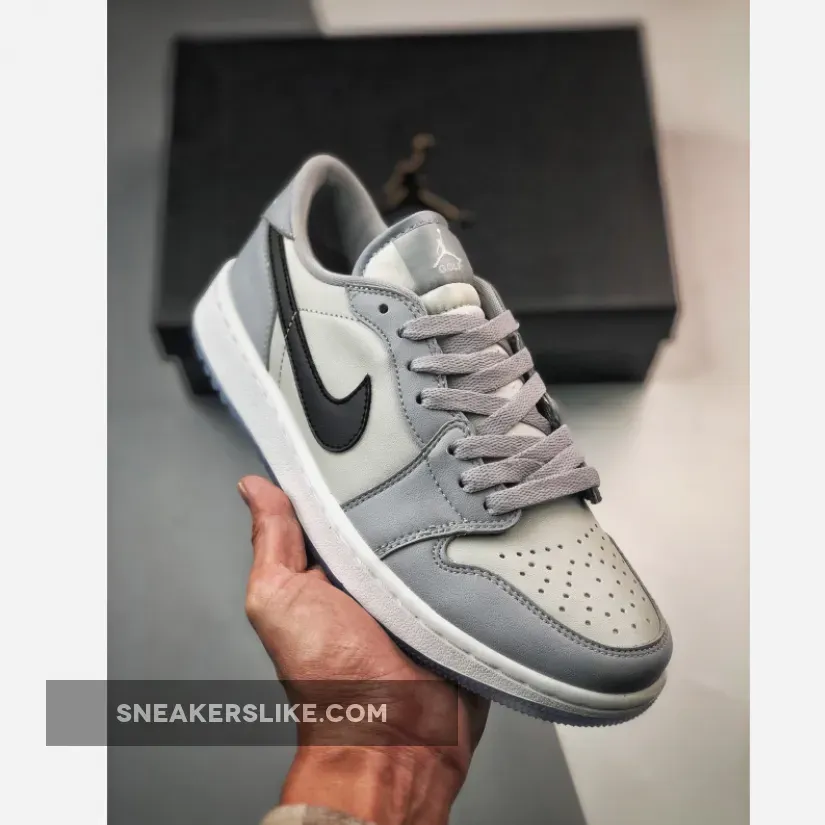 Air Jordan 1 Golf Low Wolf Grey/Photon Dust/White/Black DD9315-002 Jordan 1 Low Golf Shoes Wolf Grey