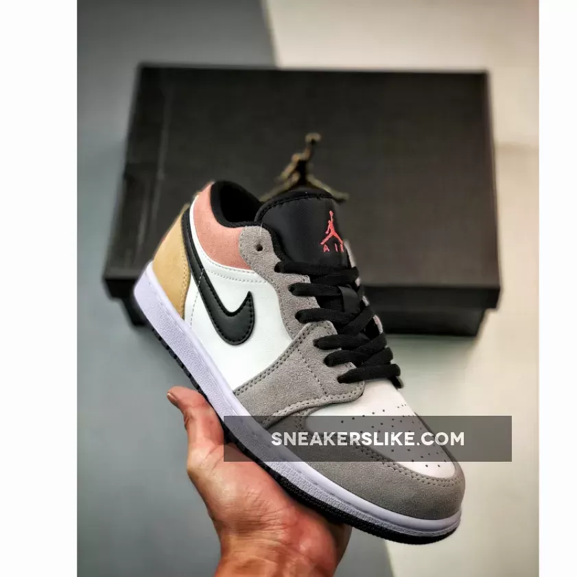 Air Jordan 1 Low Black/Magic Ember-Sundial-White DX4334-008 - flight jordan 1