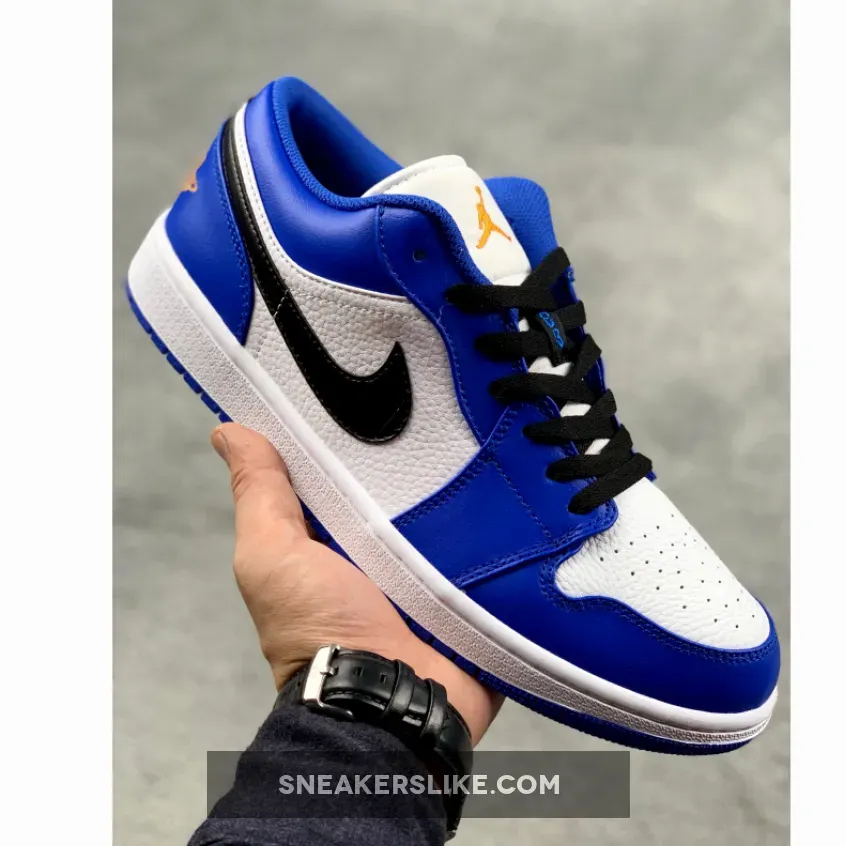 Air Jordan 1 Retro Low 'Hyper Royal' AJ1 Orange Peel-White / air jordan low hyper royal