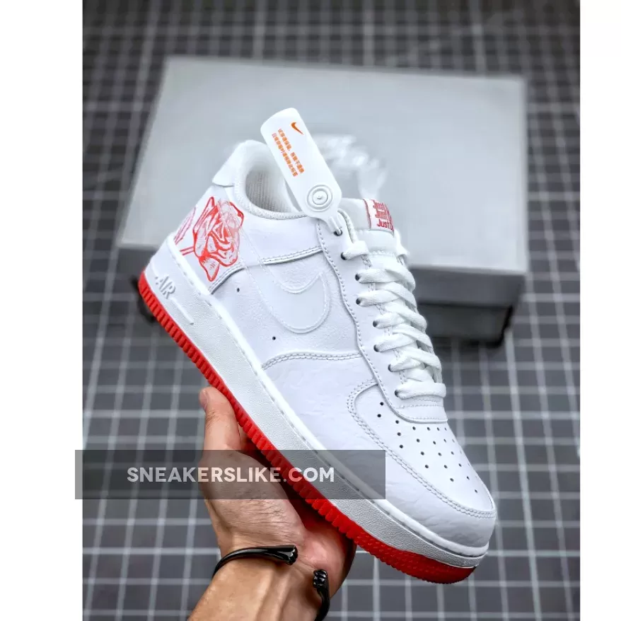Nike Air Force 1 GS Rose White University Red For Womens CN8534-100 #air force 1 low white rose