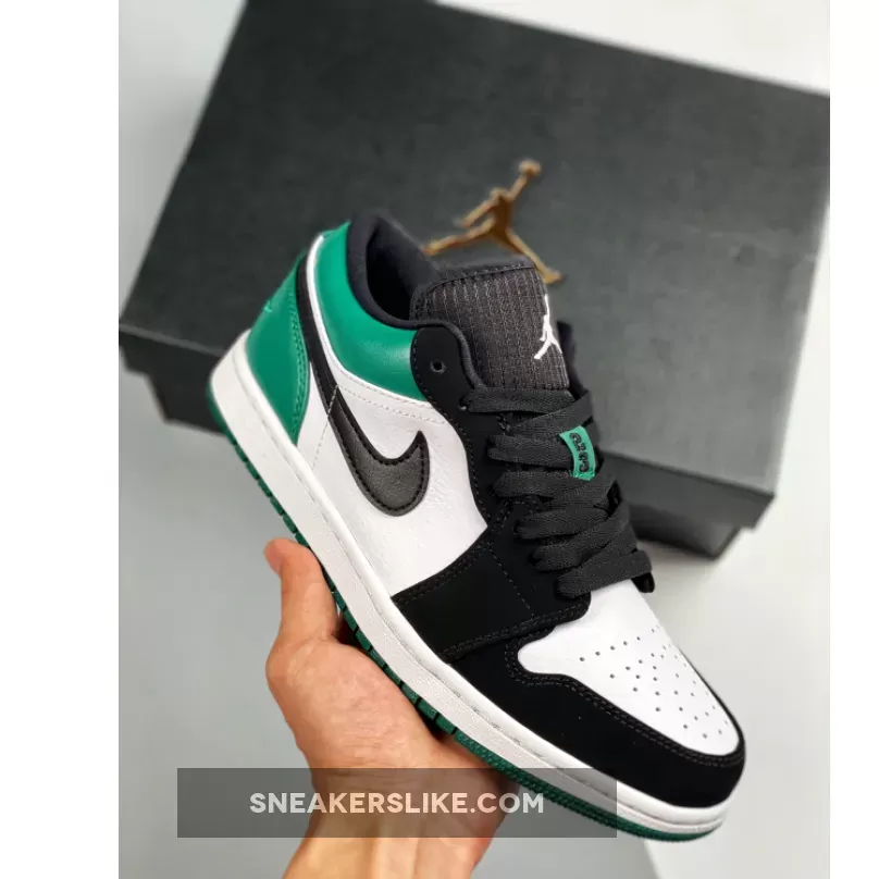 Air Jordan 1 Low 'Mystic Green' AJ1 White/Black-Mystic - nike air jordan green
