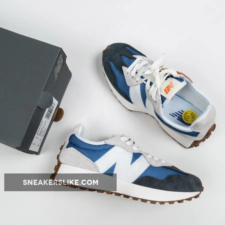 New Balance 327 Magnetic Blue/Varsity Orange / grey and blue new balance