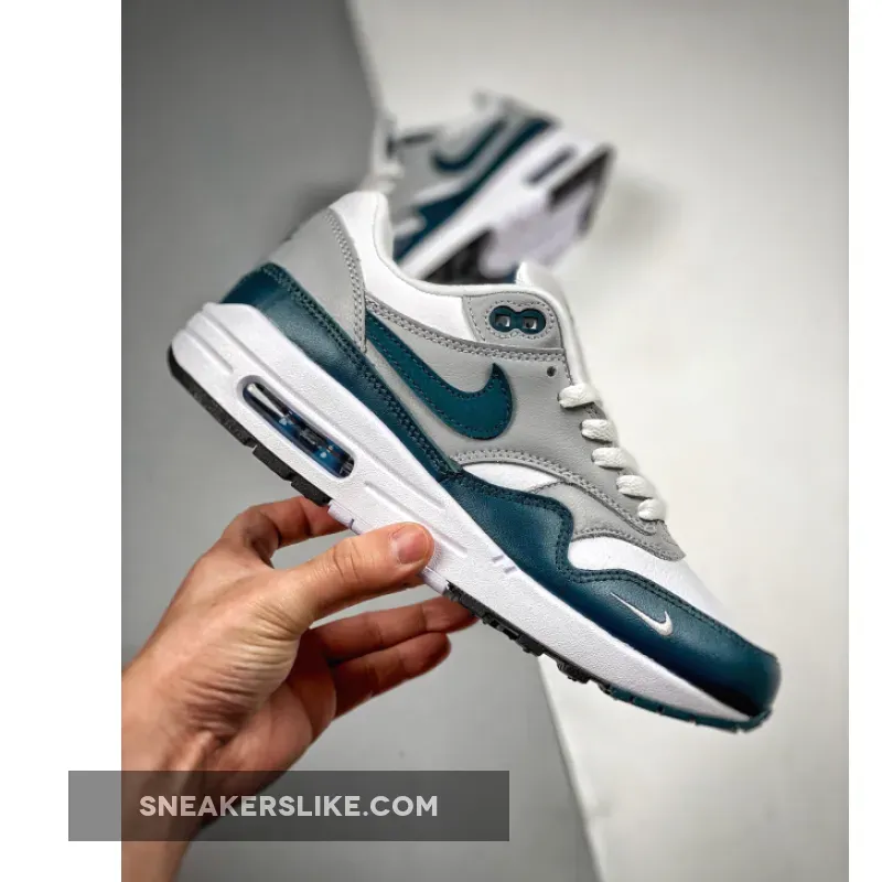 Nike Air Max 1 White/Dark Teal Green-Wolf Grey-Black / air max 1 dark teal green on feet